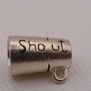 RCI 925 Sterling Silver Cheerleader Megaphone Charm Shout 2.1 Grams